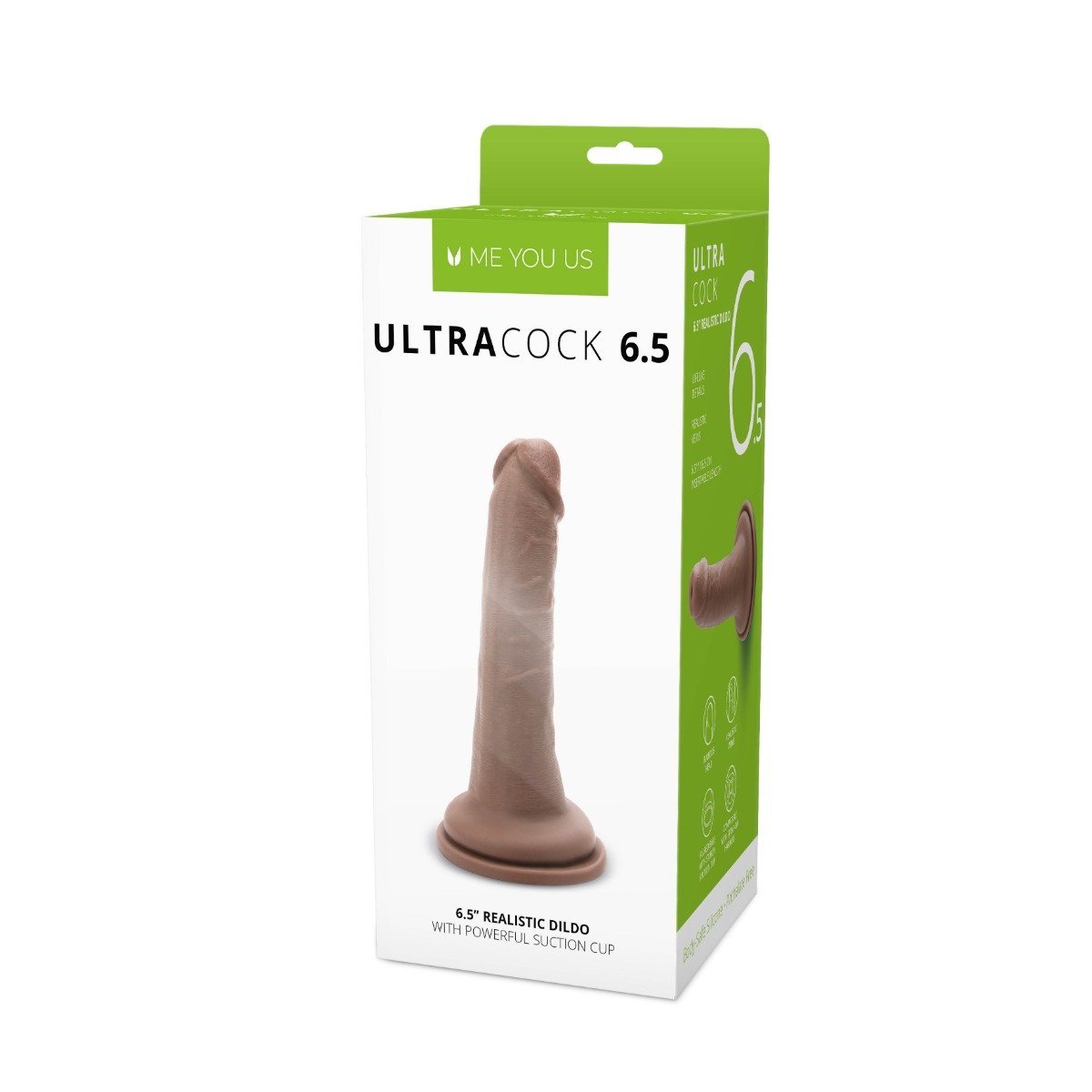 Me You Us Ultra Cock Realistic Suction Cup Dildo Brown 6.5 Inch