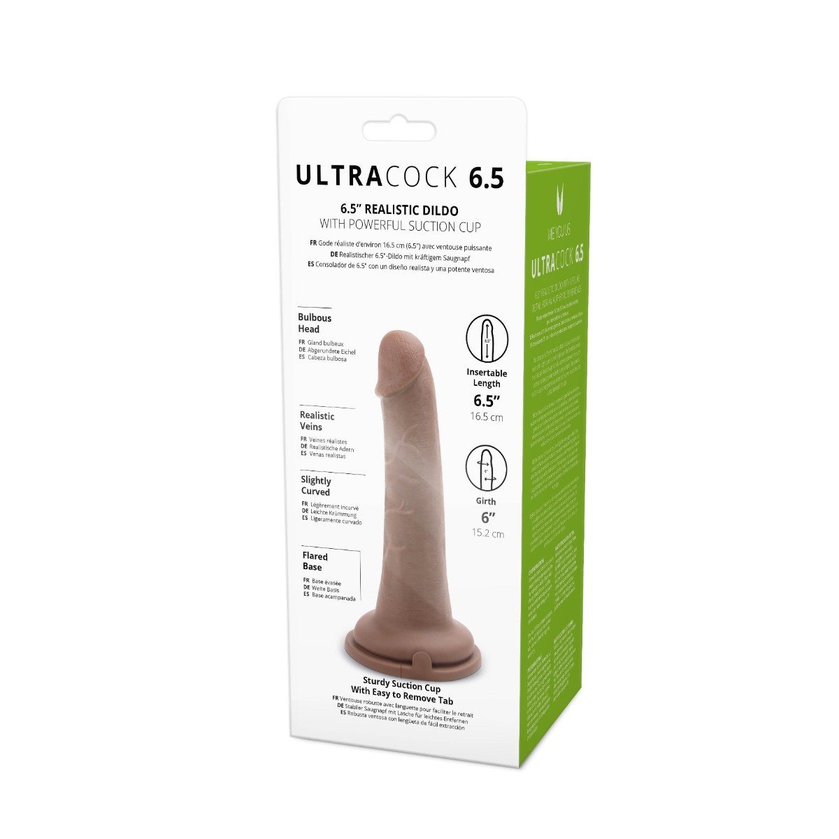 Me You Us Ultra Cock Realistic Suction Cup Dildo Brown 6.5 Inch