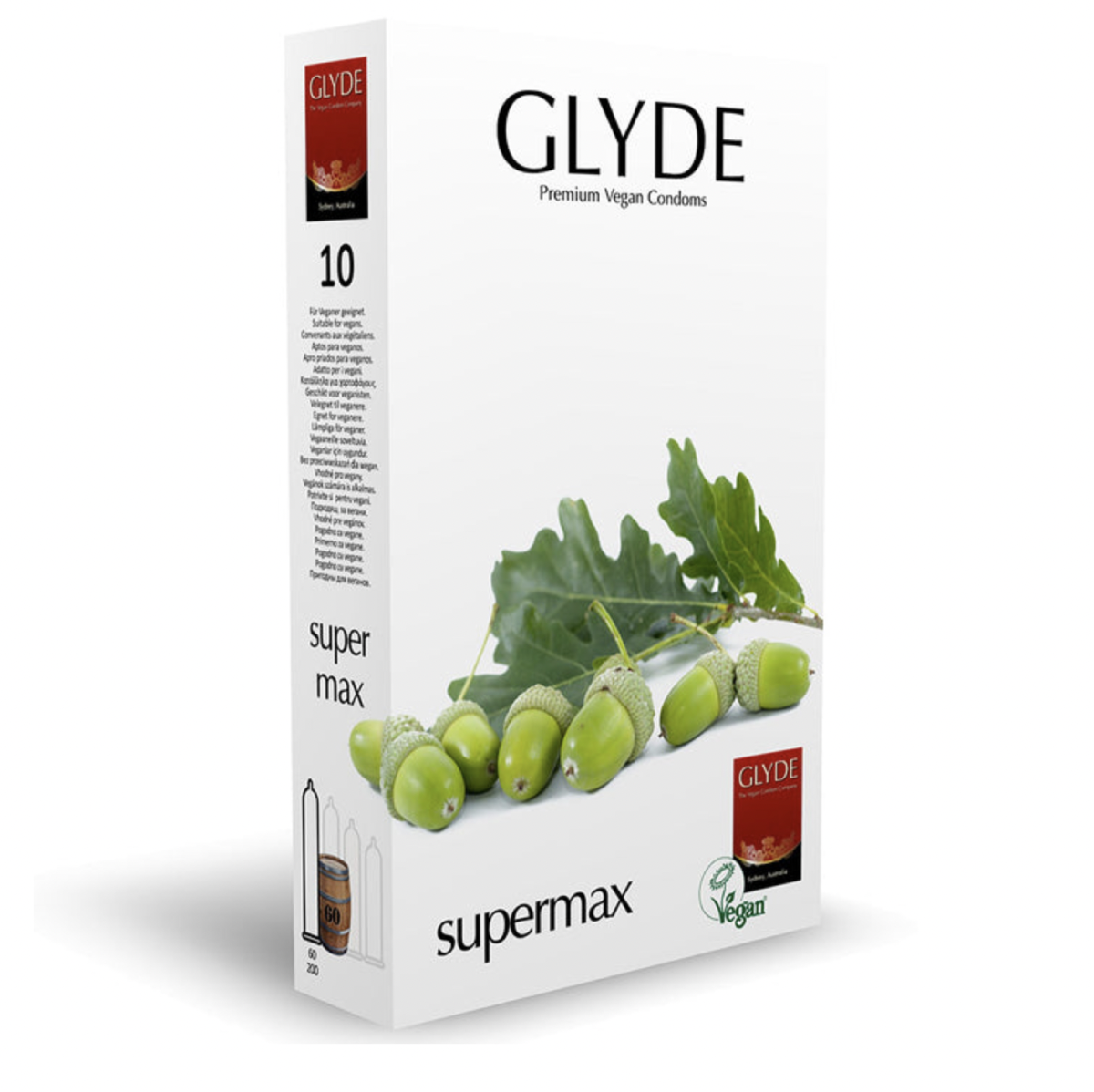 Glyde Super Max Vegan Condoms 10 Pack