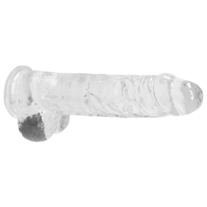 RealRock Crystal Clear Realistic Dildo with Balls 9 Inch