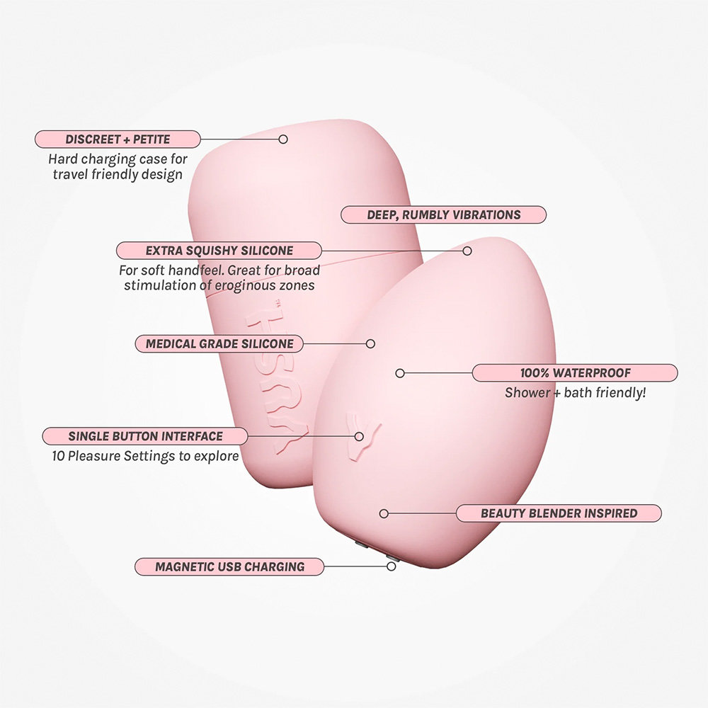 Vush Plump Compact Rechargeable Pink Squishy Palm Vibrator