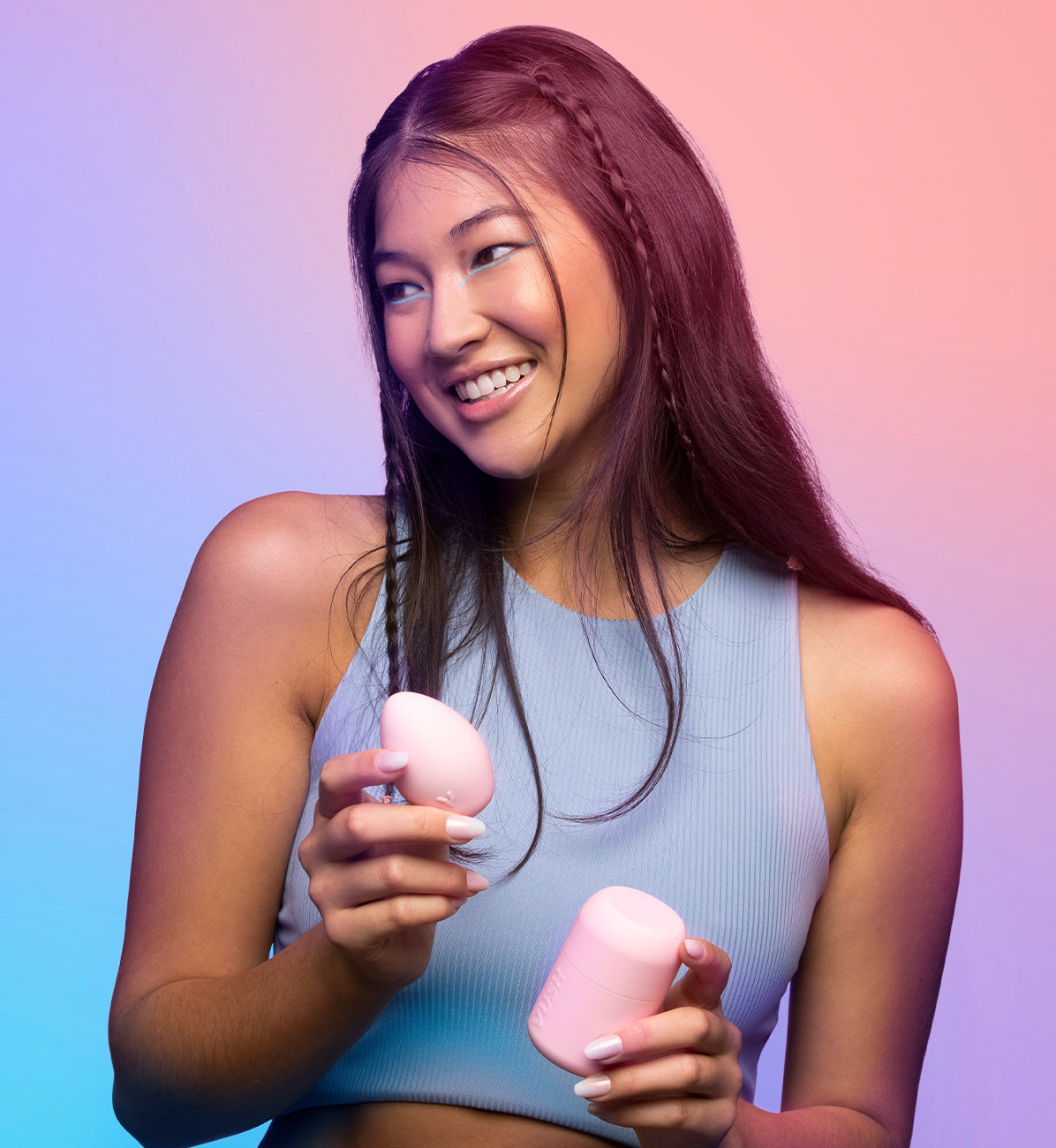 Vush Plump Compact Rechargeable Pink Squishy Palm Vibrator