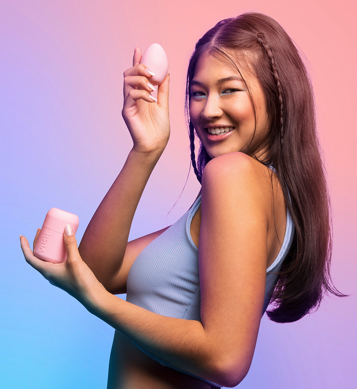 Vush Plump Compact Rechargeable Pink Squishy Palm Vibrator