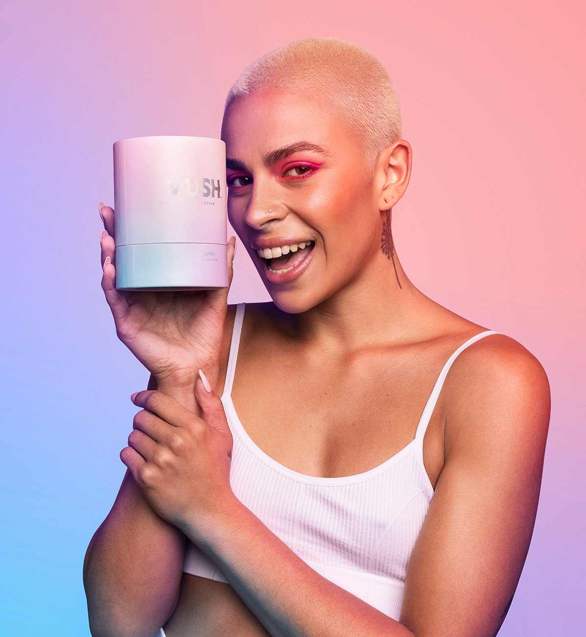Vush Plump Compact Rechargeable Pink Squishy Palm Vibrator