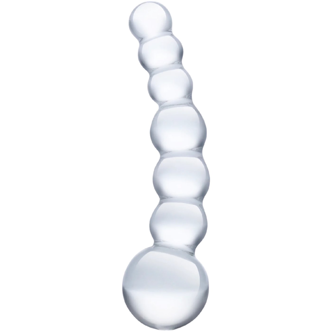 Glas Curved Beaded Glass Dildo Clear 5 Inch