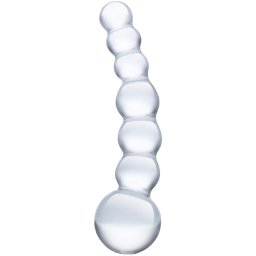 Glas Curved Beaded Glass Dildo Clear 5 Inch