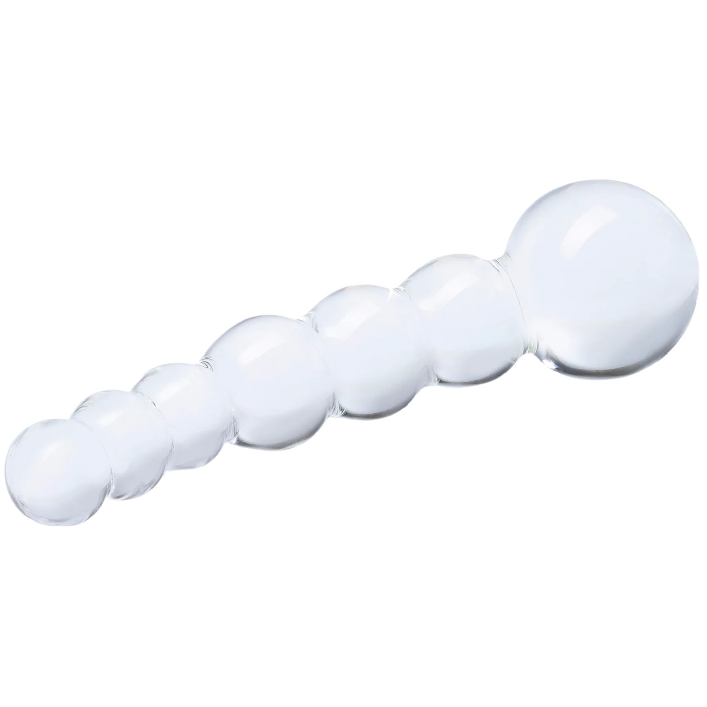 Glas Curved Beaded Glass Dildo Clear 5 Inch