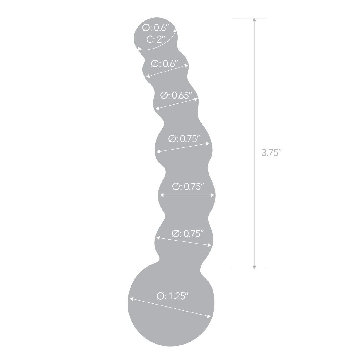 Glas Curved Beaded Glass Dildo Clear 5 Inch
