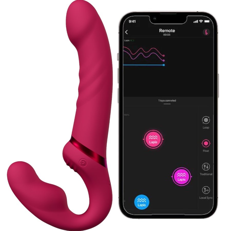 Lovense Lapis App Controlled Dual-Ended Vibrating Strapless Strap-On