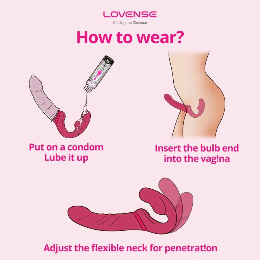 Lovense Lapis App Controlled Dual-Ended Vibrating Strapless Strap-On