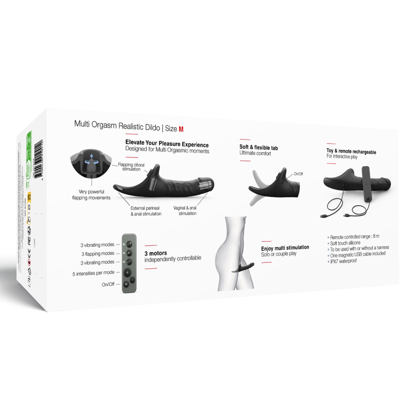 Strap-On-Me Multi Orgasm Realistic Remote Control Vibrating Dildo M