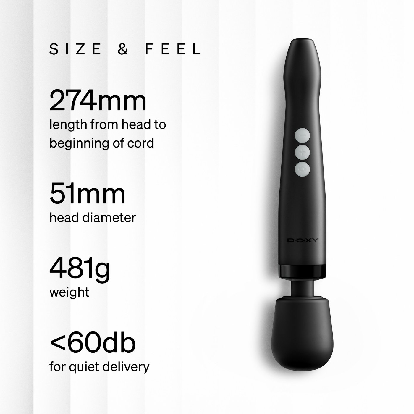 Doxy Die Cast Compact Cordless Wand Vibrator Matte Black