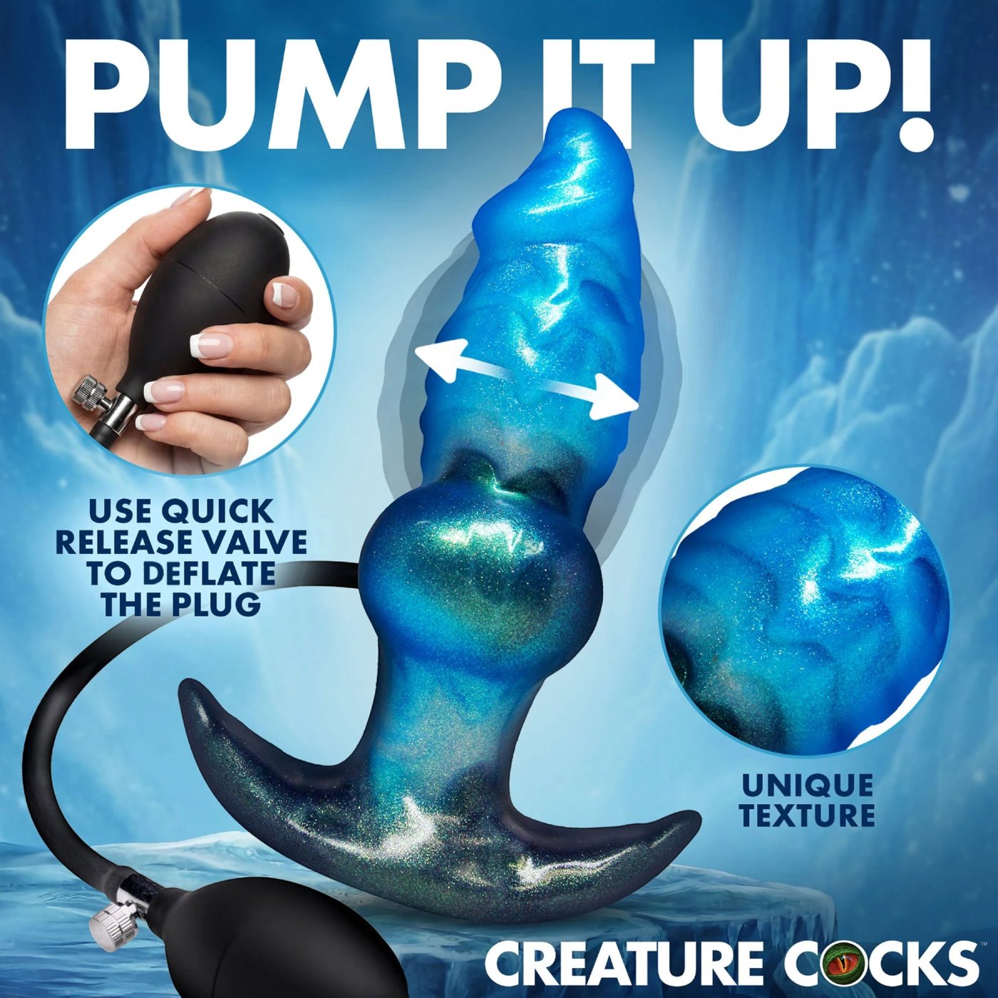 Creature Cocks Blizzard Silicone Inflatable Butt Plug