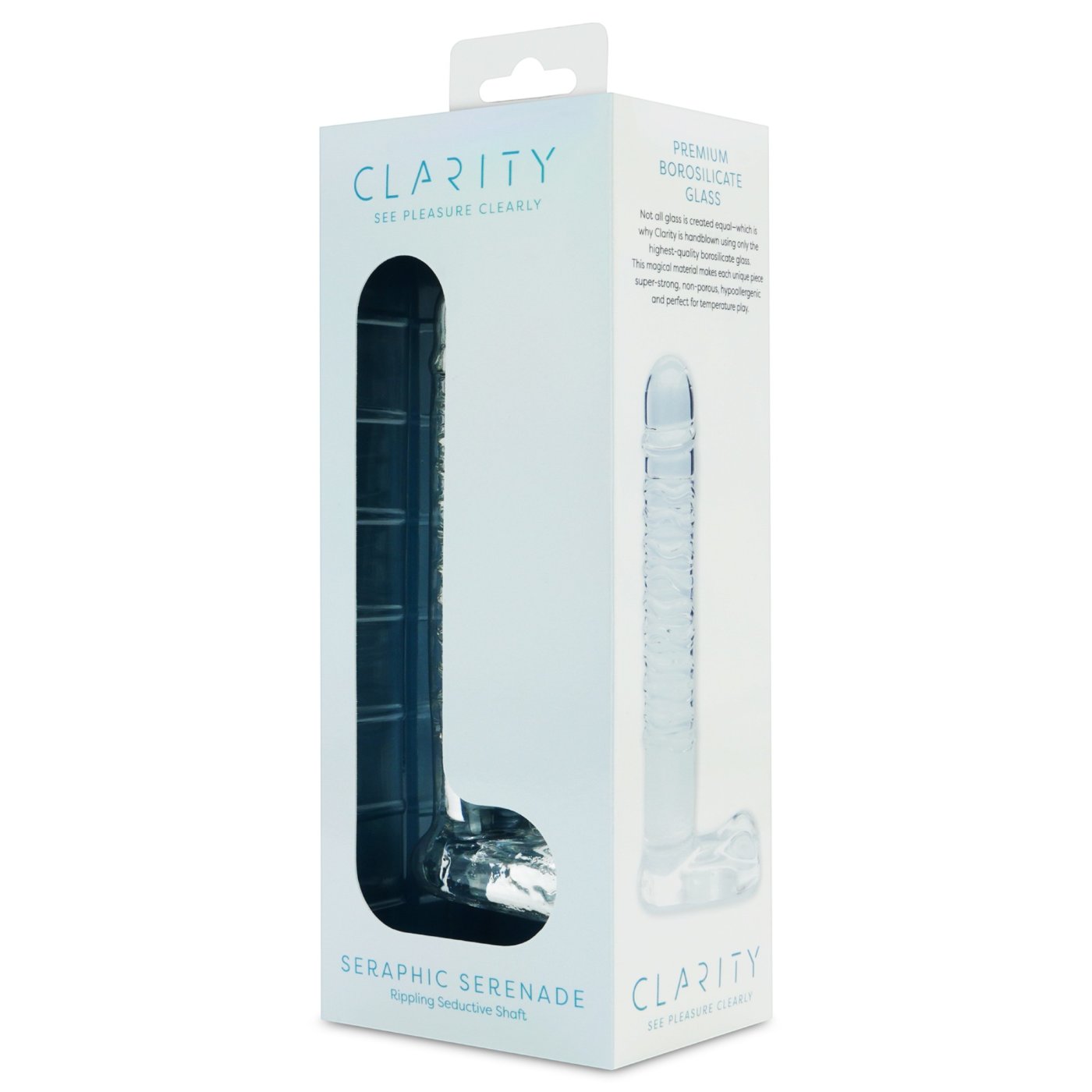 Clarity Seraphic Serenade Ribbed Glass Dildo 6.3 Inch