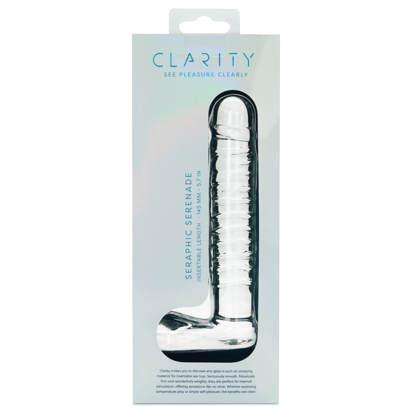Clarity Seraphic Serenade Ribbed Glass Dildo 6.3 Inch