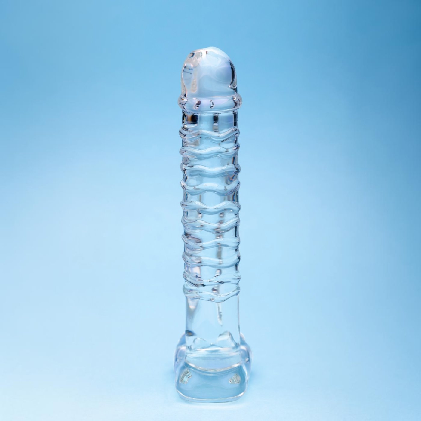 Clarity Seraphic Serenade Ribbed Glass Dildo 6.3 Inch