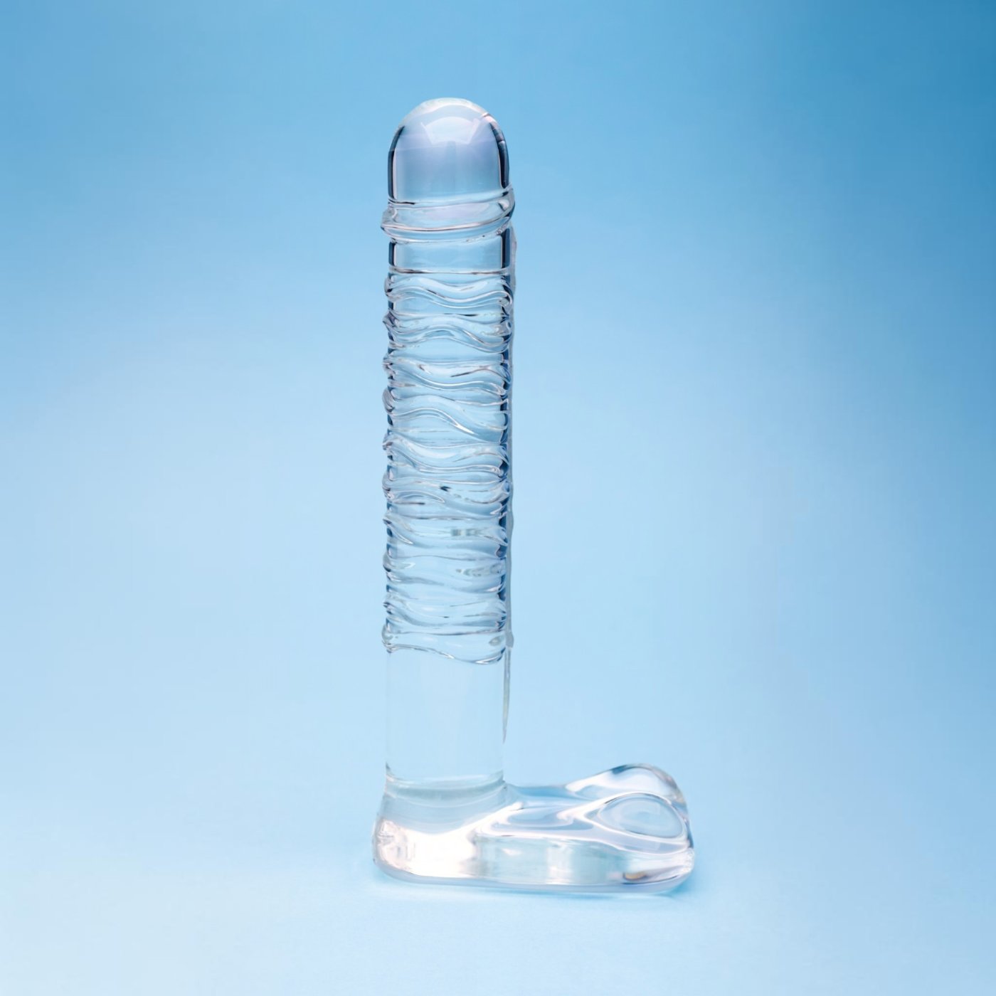 Clarity Seraphic Serenade Ribbed Glass Dildo 6.3 Inch