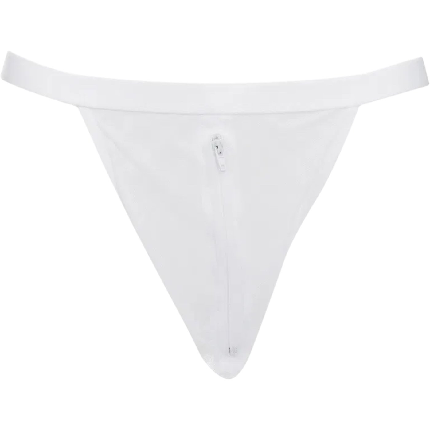 Rimba Men’s White Sheer Mesh Zip-Front G-String
