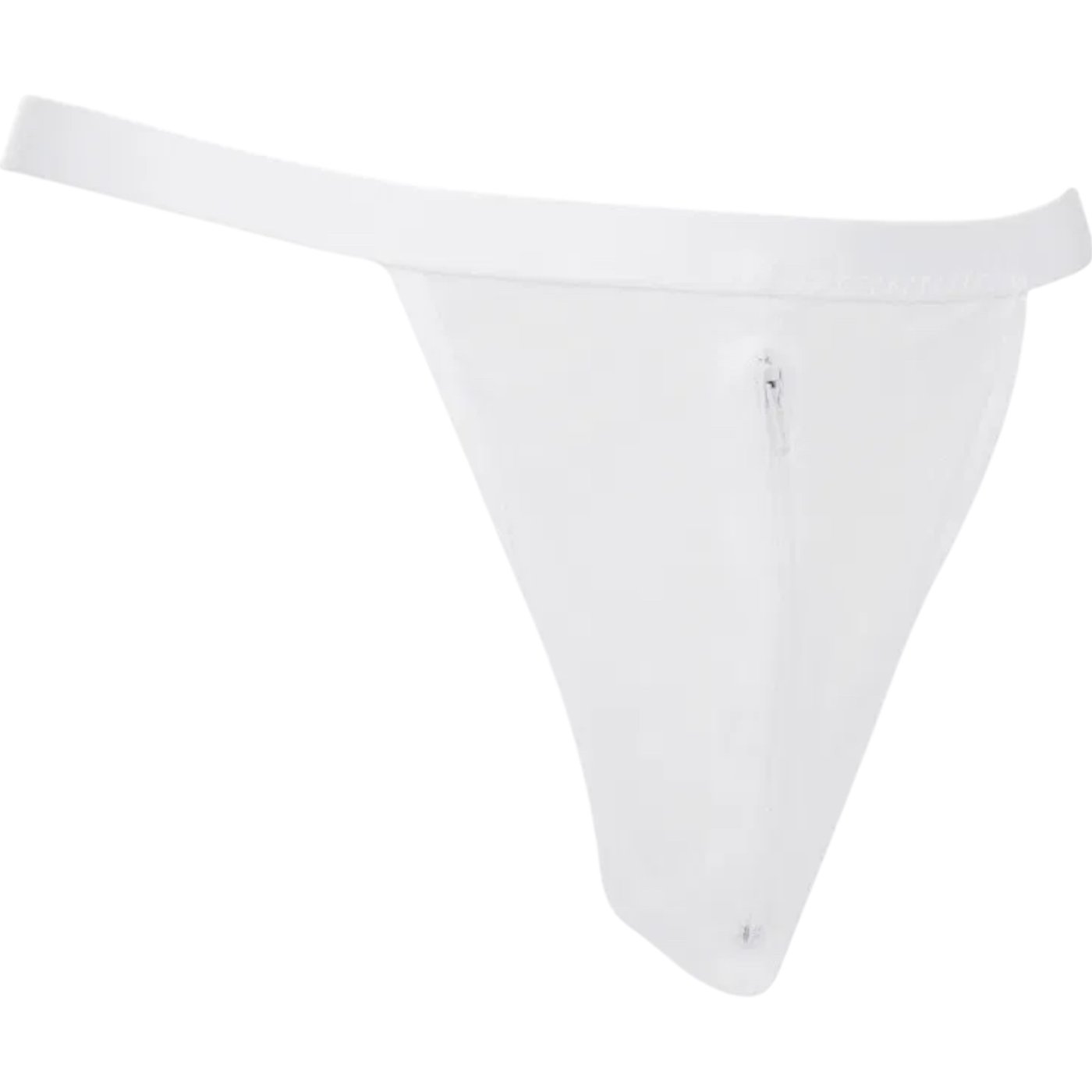 Rimba Men’s White Sheer Mesh Zip-Front G-String