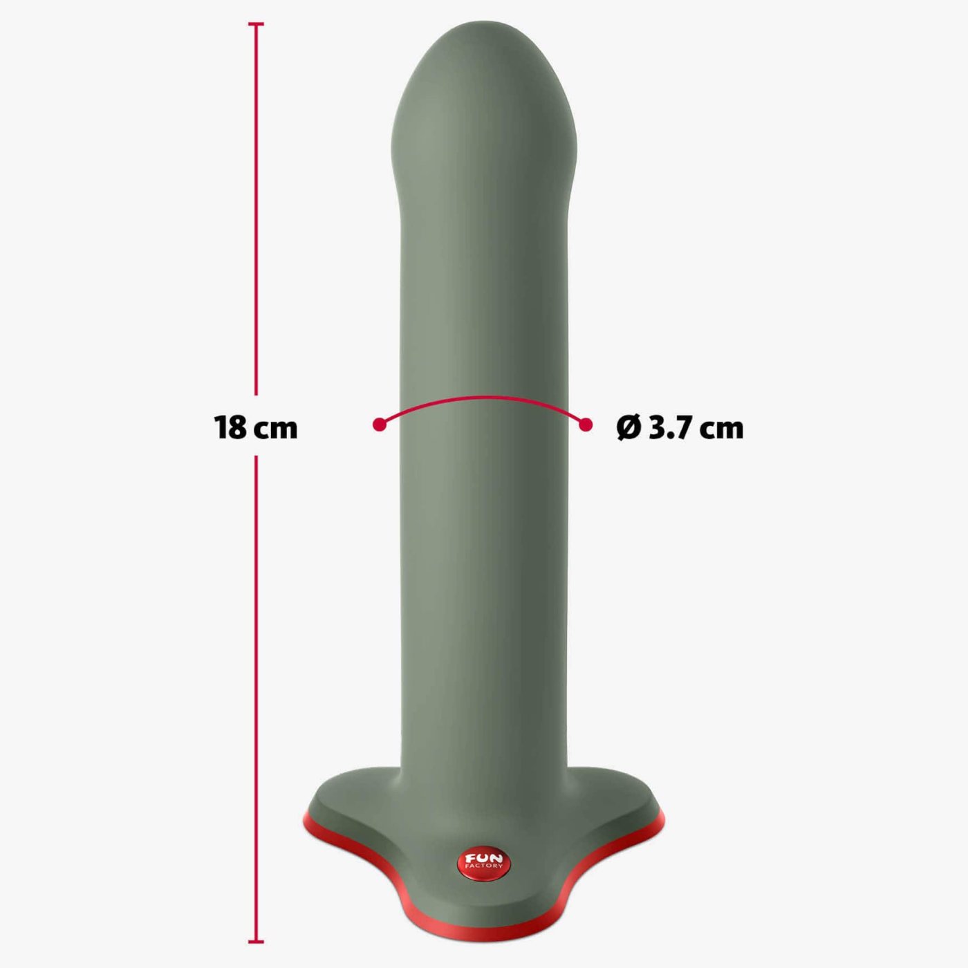 Fun Factory Magnum Silicone Dildo with Suction Base Wild Olive 7 Inch