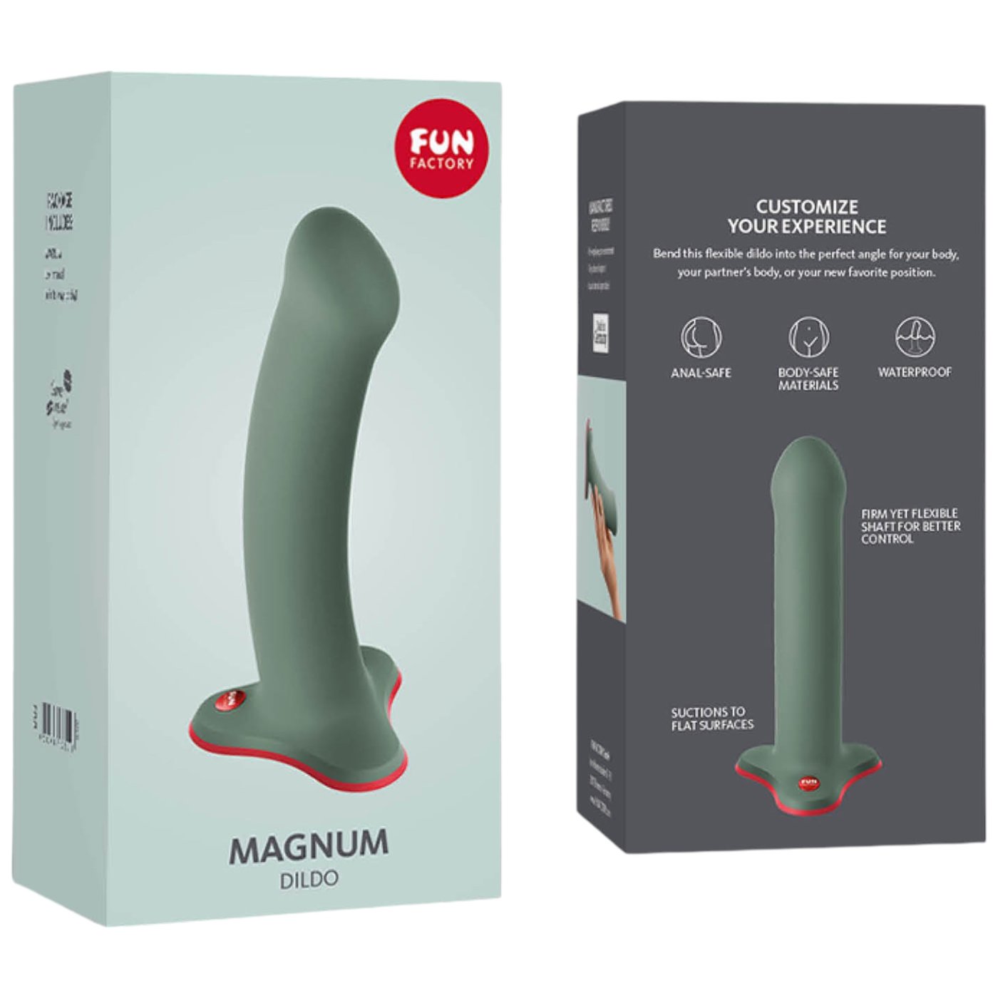 Fun Factory Magnum Silicone Dildo with Suction Base Wild Olive 7 Inch