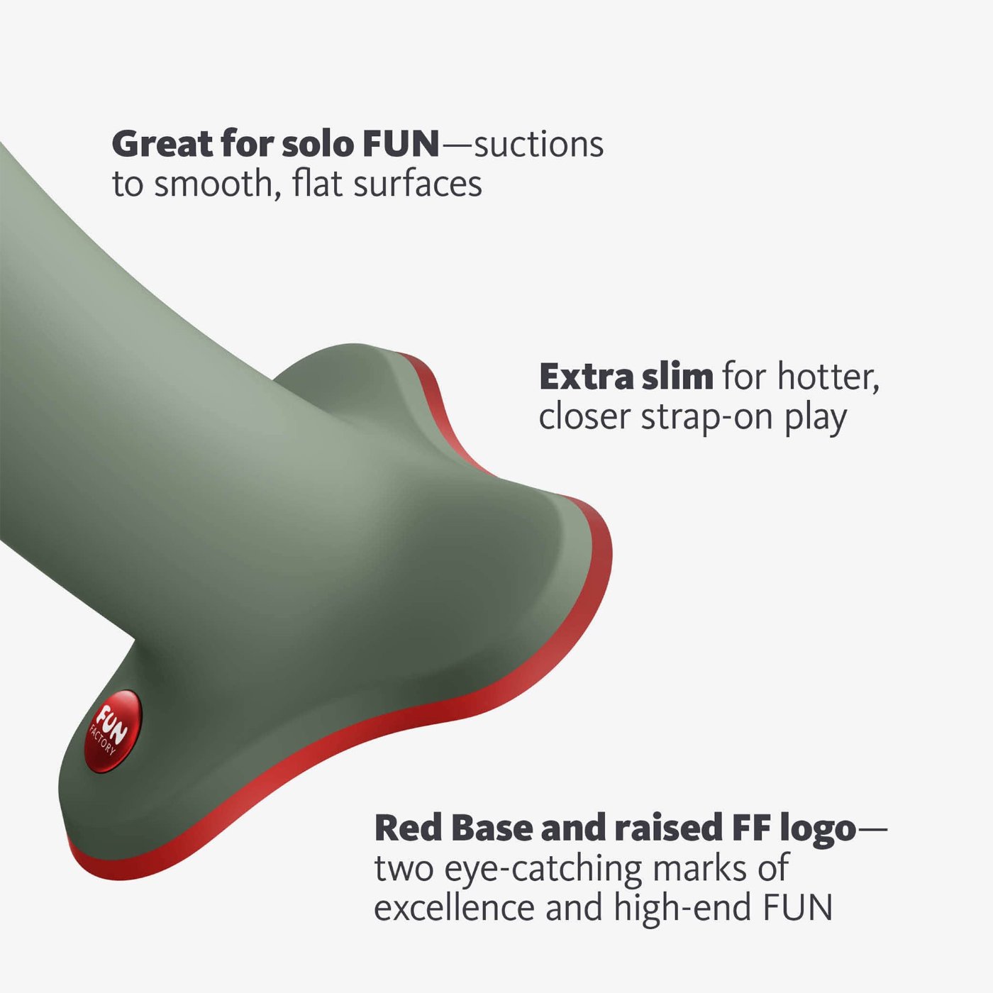 Fun Factory Magnum Silicone Dildo with Suction Base Wild Olive 7 Inch