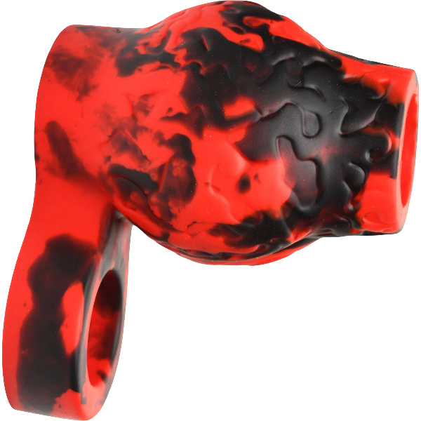 Creature Cocks Hell Hound Silicone Penis Sleeve and Ball Stretcher Red, M