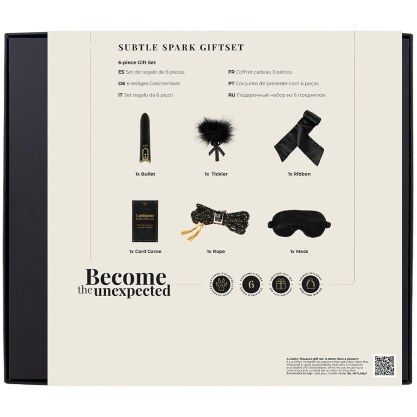 Guilty Pleasure Indulge Subtle Spark 6-Piece Bondage Starter Kit
