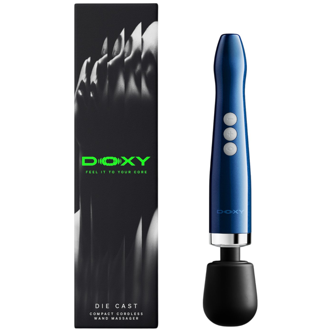Doxy Die Cast Compact Cordless Wand Vibrator Blue Flame