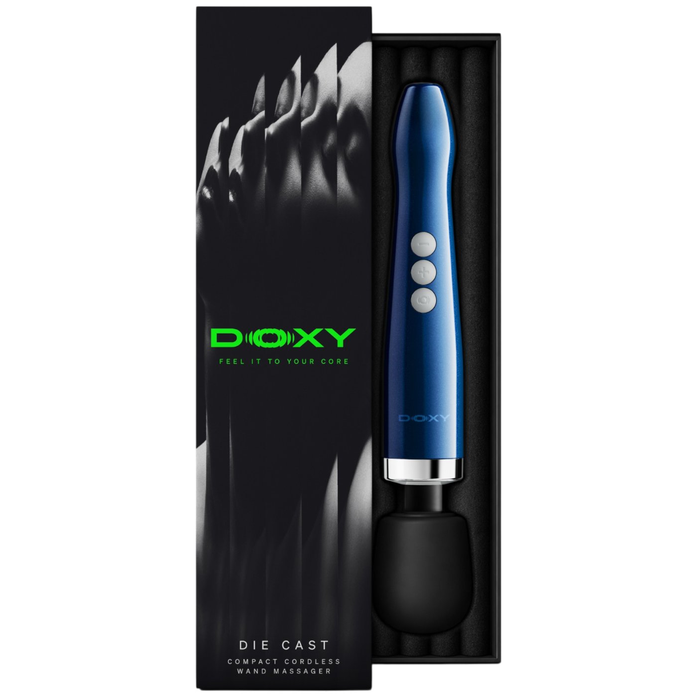 Doxy Die Cast Compact Cordless Wand Vibrator Blue Flame