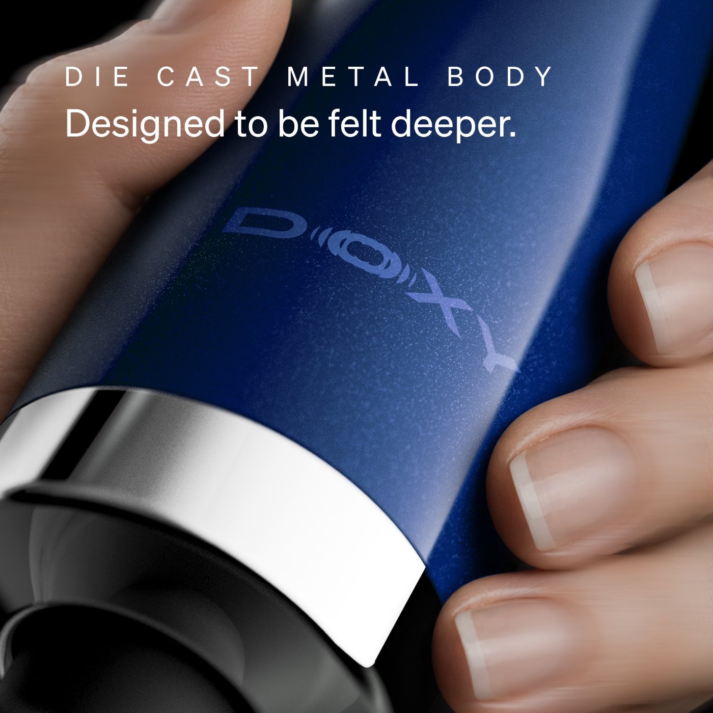 Doxy Die Cast Compact Cordless Wand Vibrator Blue Flame