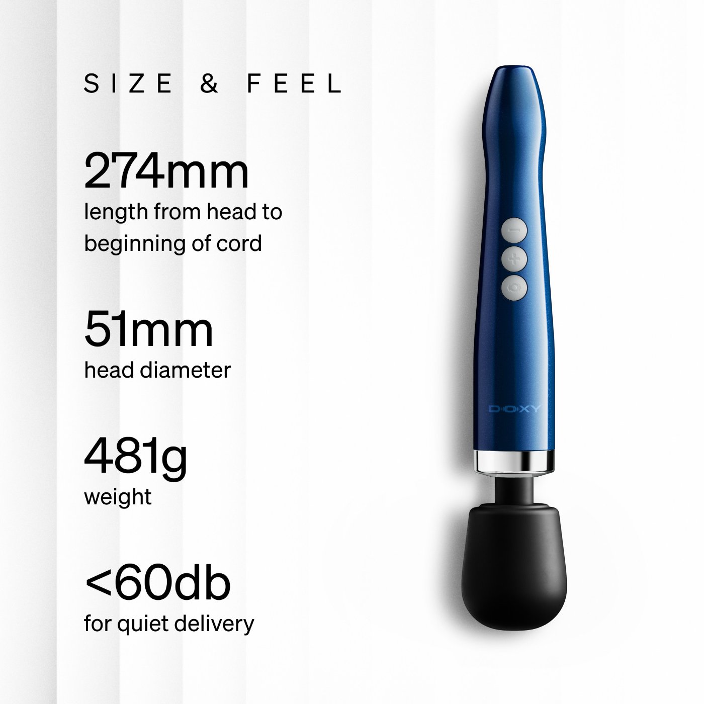 Doxy Die Cast Compact Cordless Wand Vibrator Blue Flame