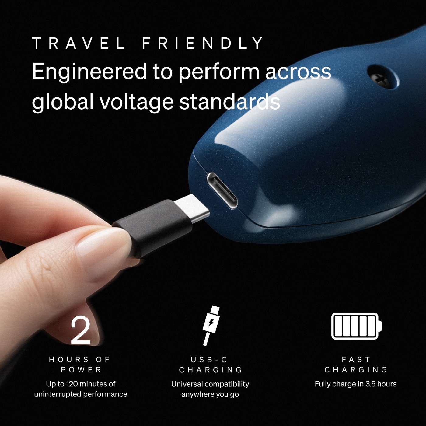 Doxy Die Cast Compact Cordless Wand Vibrator Blue Flame
