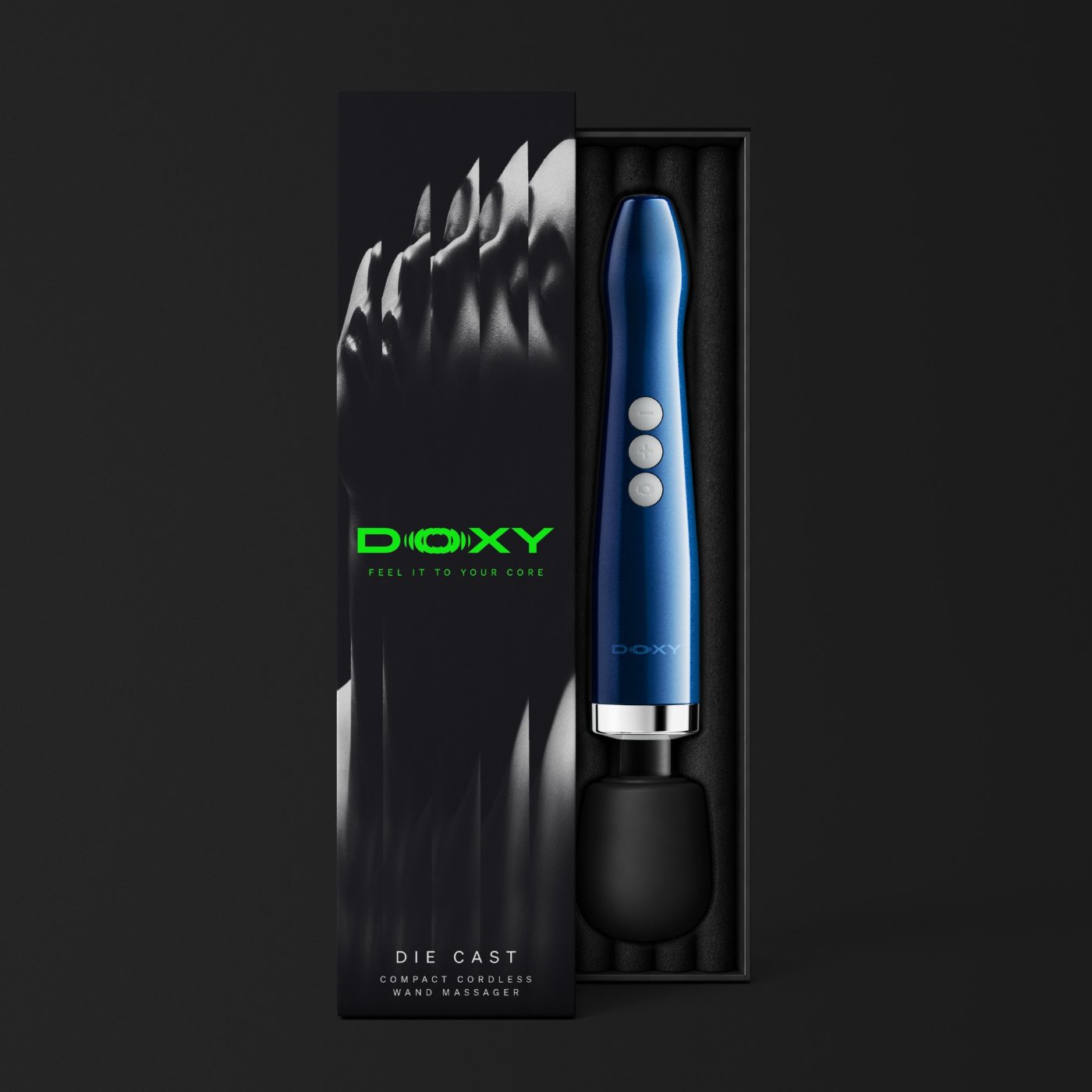 Doxy Die Cast Compact Cordless Wand Vibrator Blue Flame