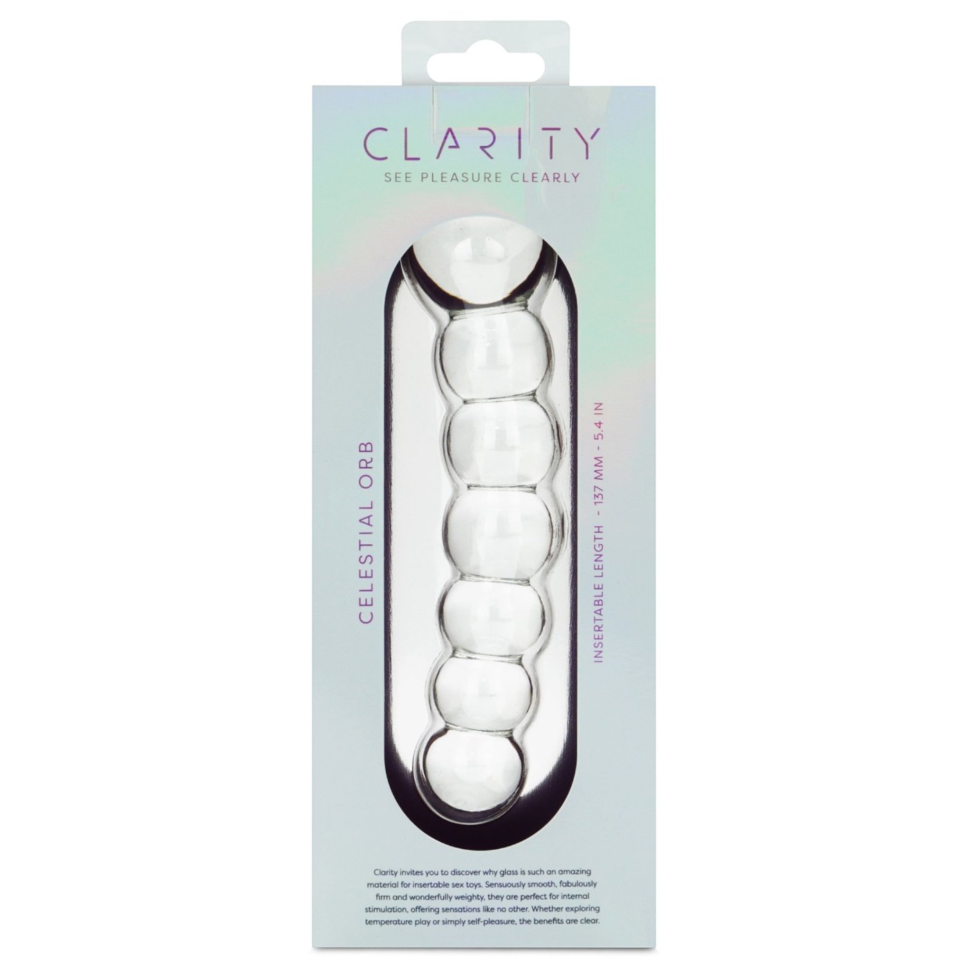 Clarity Celestial Orb Double Ended Glass Dildo 6.6 Inch