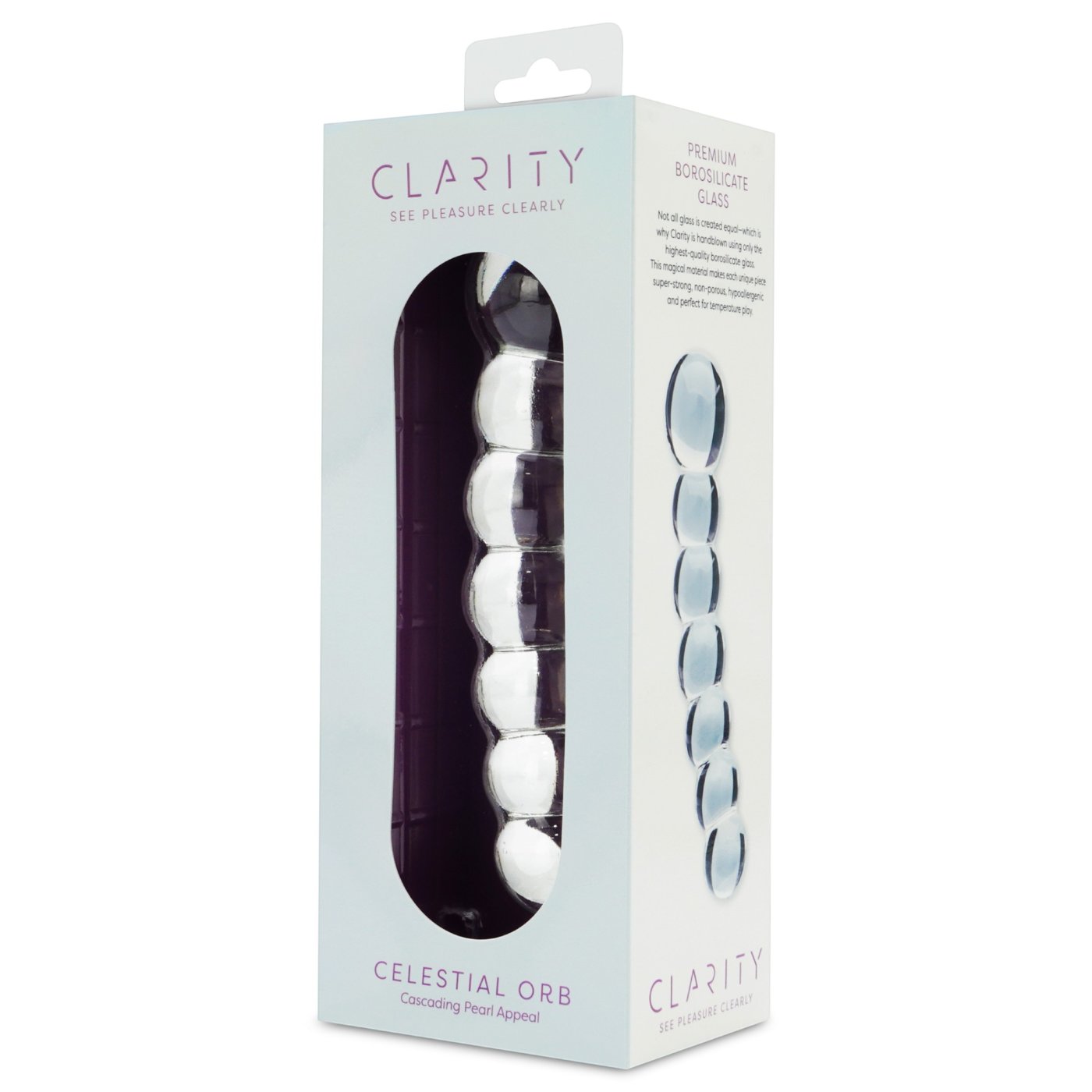 Clarity Celestial Orb Double Ended Glass Dildo 6.6 Inch