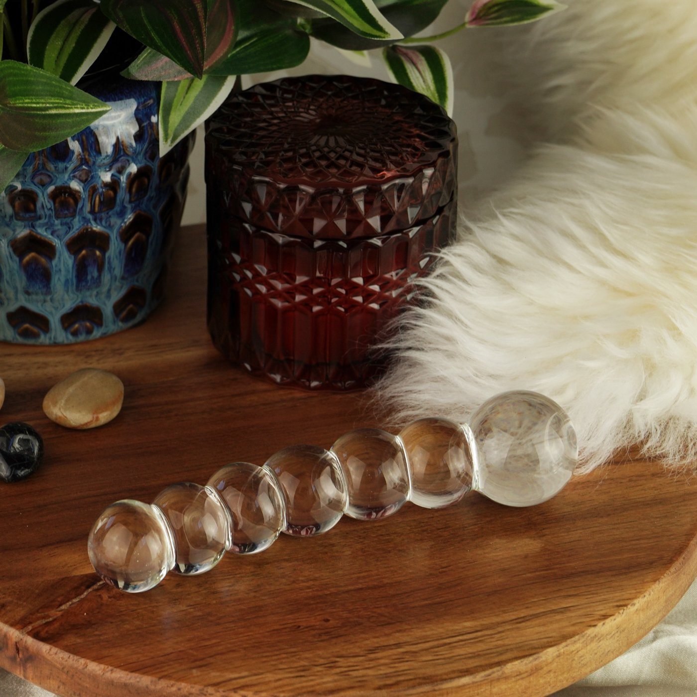 Clarity Celestial Orb Double Ended Glass Dildo 6.6 Inch