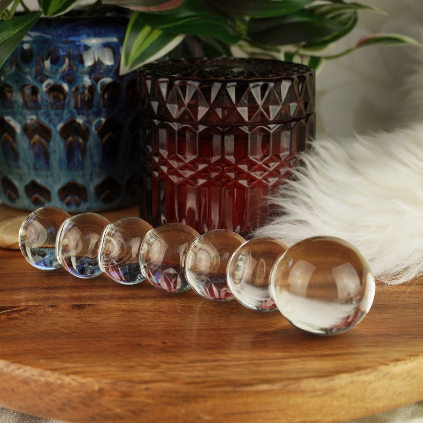 Clarity Celestial Orb Double Ended Glass Dildo 6.6 Inch