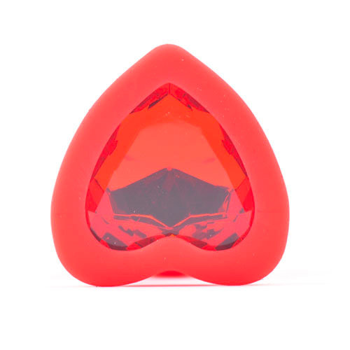 Valentines Heart Shaped Diamond Base Butt Plug Small Red