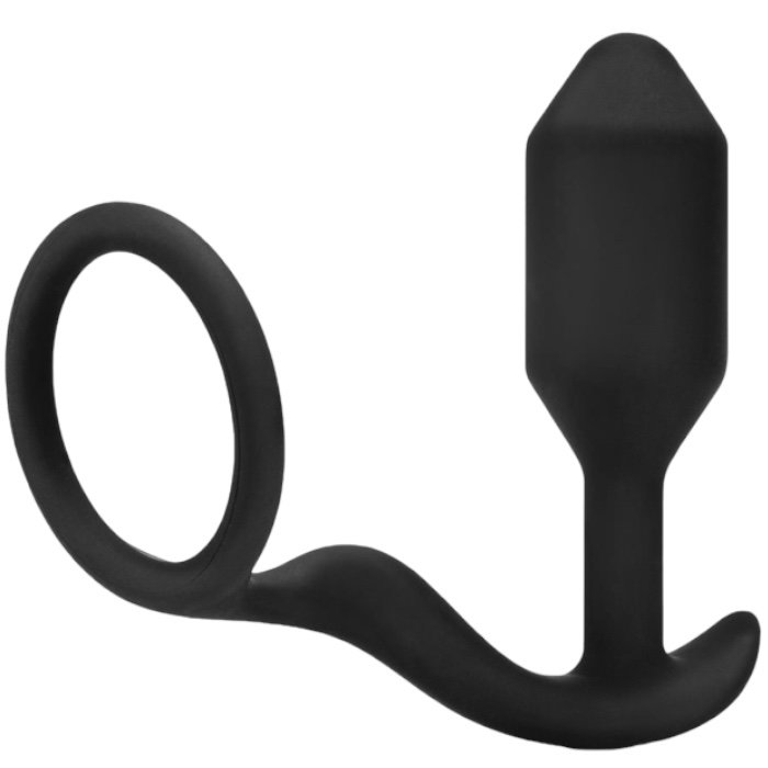 b-Vibe Snug &amp; Tug Medium Weighted Butt Plug &amp; Penis Ring – B-Vibe