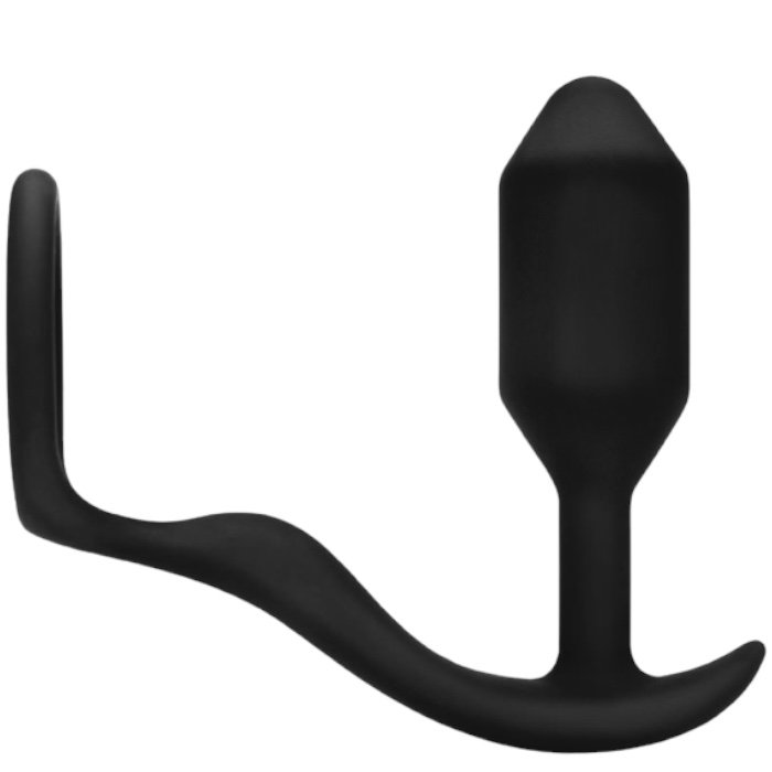 b-Vibe Snug & Tug Medium Weighted Butt Plug & Penis Ring