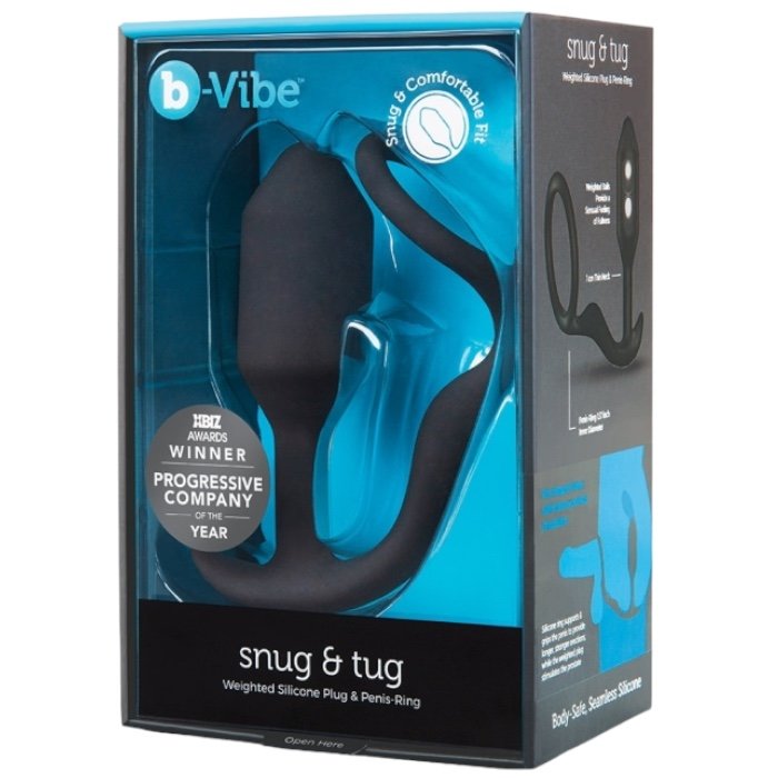 b-Vibe Snug & Tug Medium Weighted Butt Plug & Penis Ring