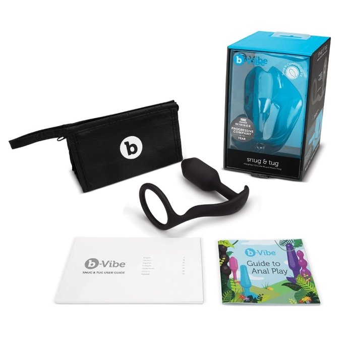 b-Vibe Snug & Tug Medium Weighted Butt Plug & Penis Ring