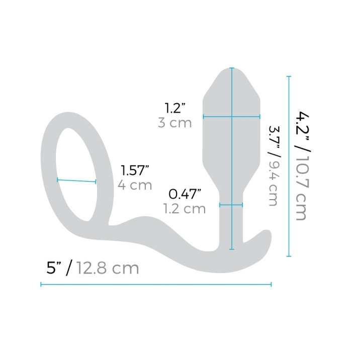 b-Vibe Snug & Tug Medium Weighted Butt Plug & Penis Ring