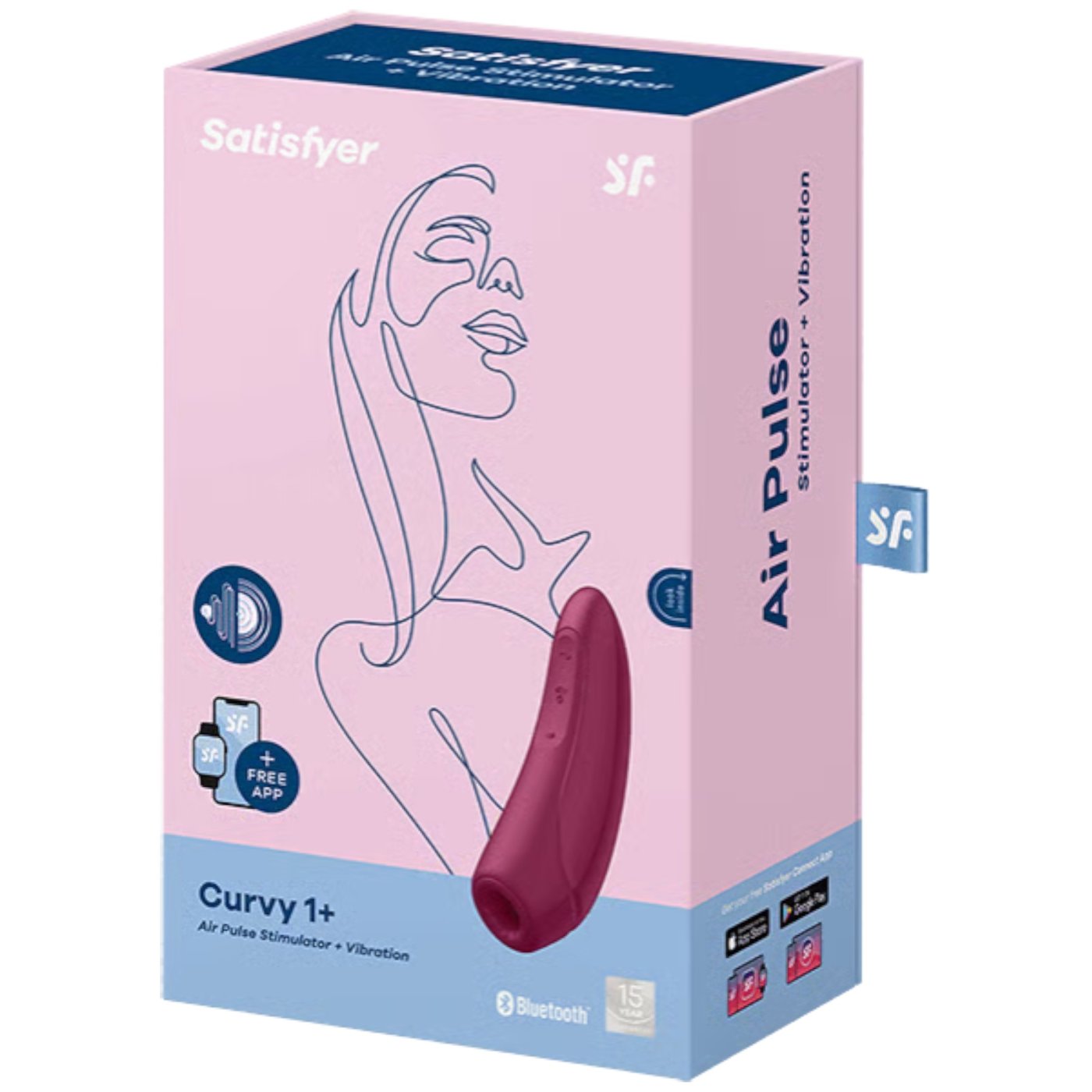 Satisfyer Curvy 1+ App Controlled Clitoral Suction Stimulator Red