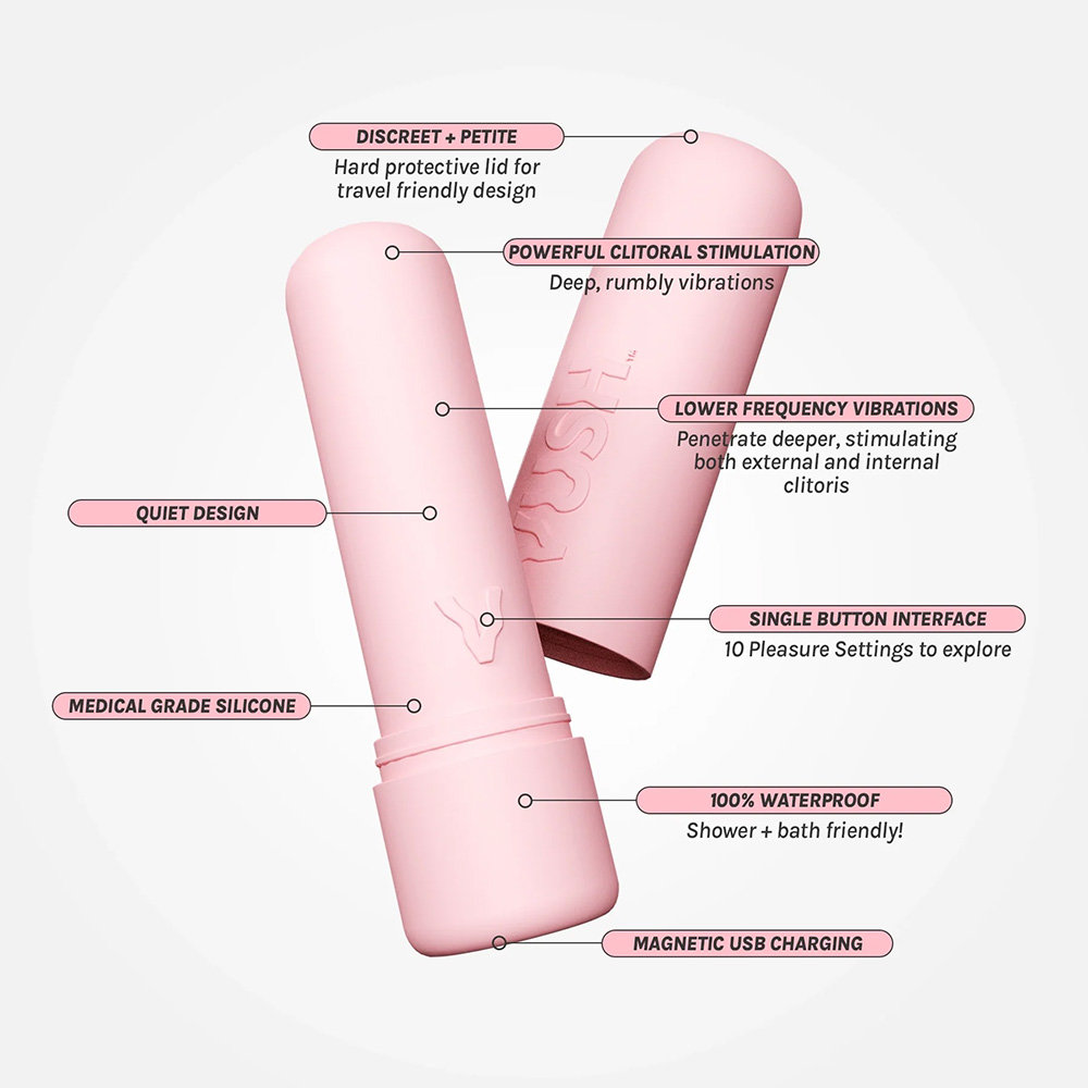 Vush Gloss Compact Rechargeable Pink Bullet Vibrator