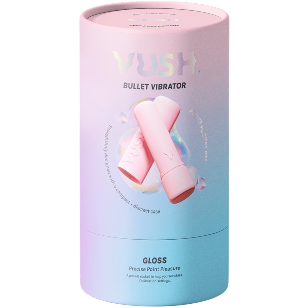 Vush Gloss Compact Rechargeable Pink Bullet Vibrator