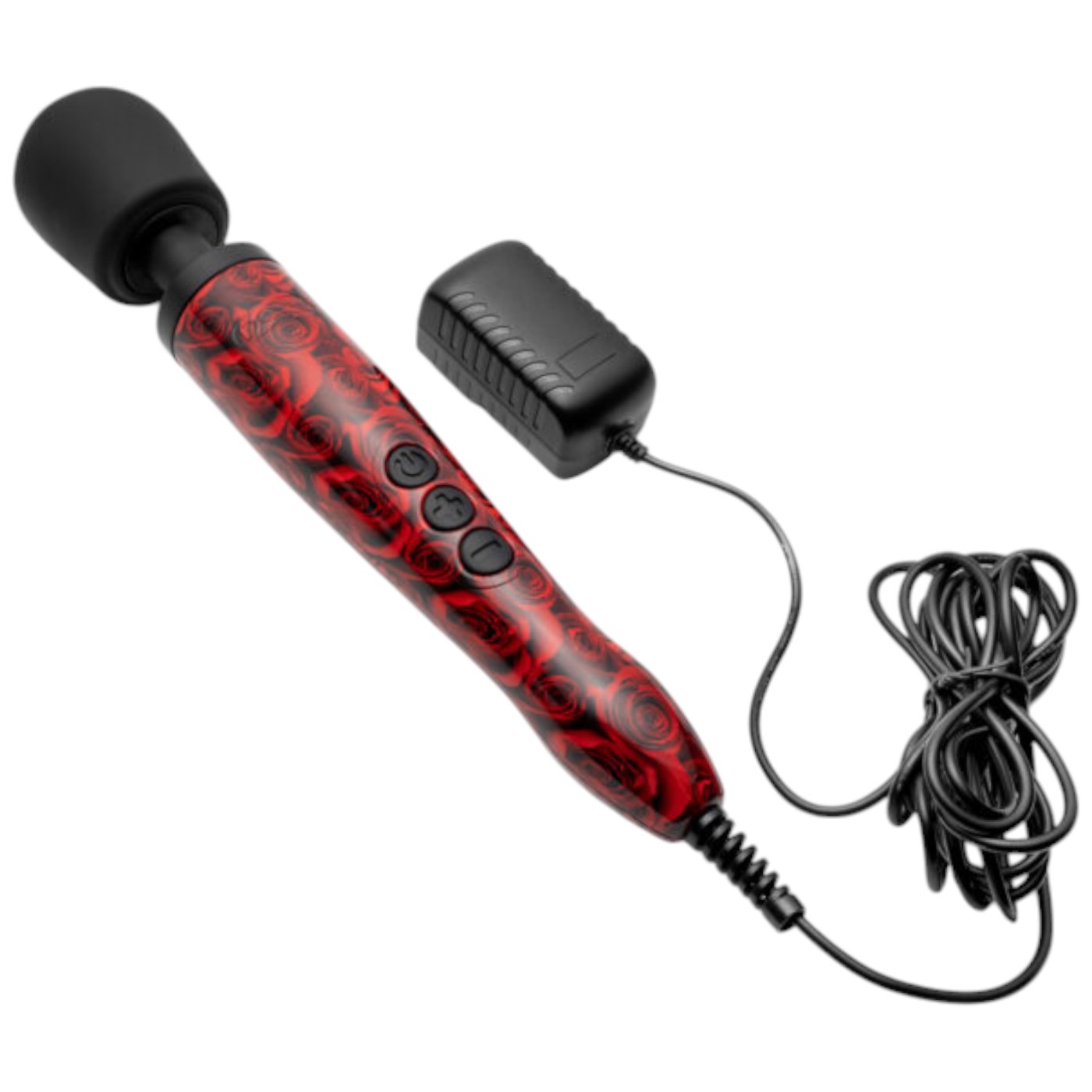 Doxy Original Rose-Patterned Wand Massager Red