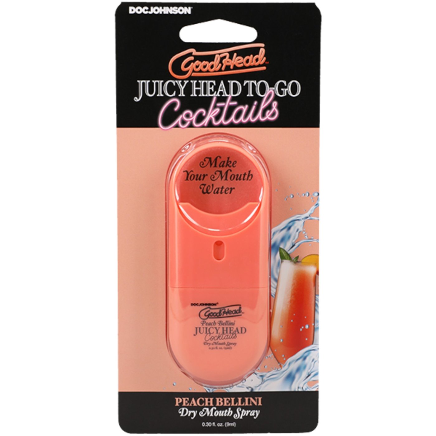 GoodHead Juicy Head To-Go Cocktails Dry Mouth Spray Peach Bellini 9ml