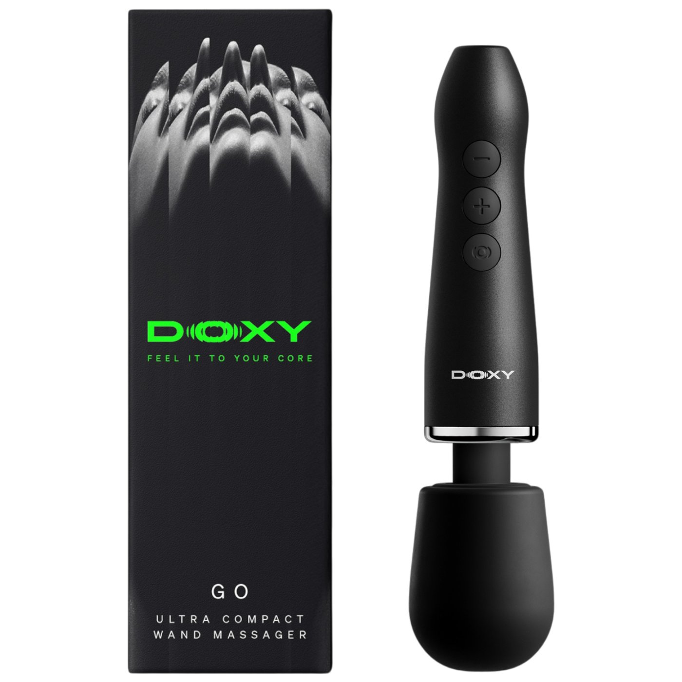 Doxy Go Ultra Compact Rechargeable Mini Wand Vibrator Black